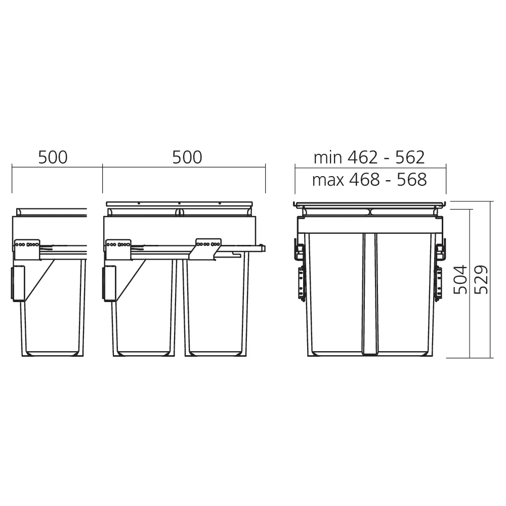 Poubelle EVO tri sélectif 80 L