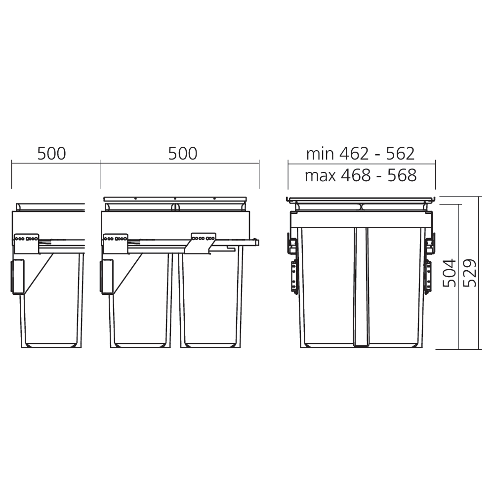 Poubelle EVO tri sélectif 80 L