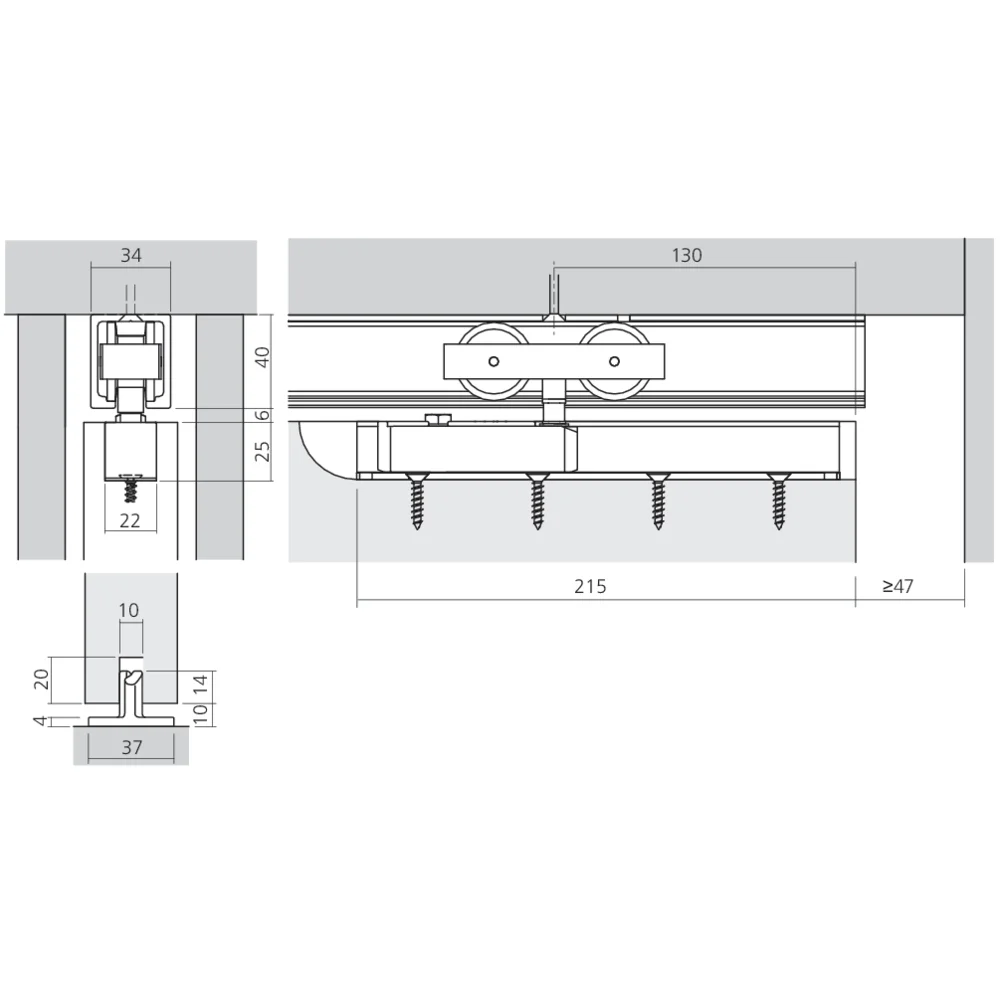 Garniture 1 porte Junior 80/B Pocket