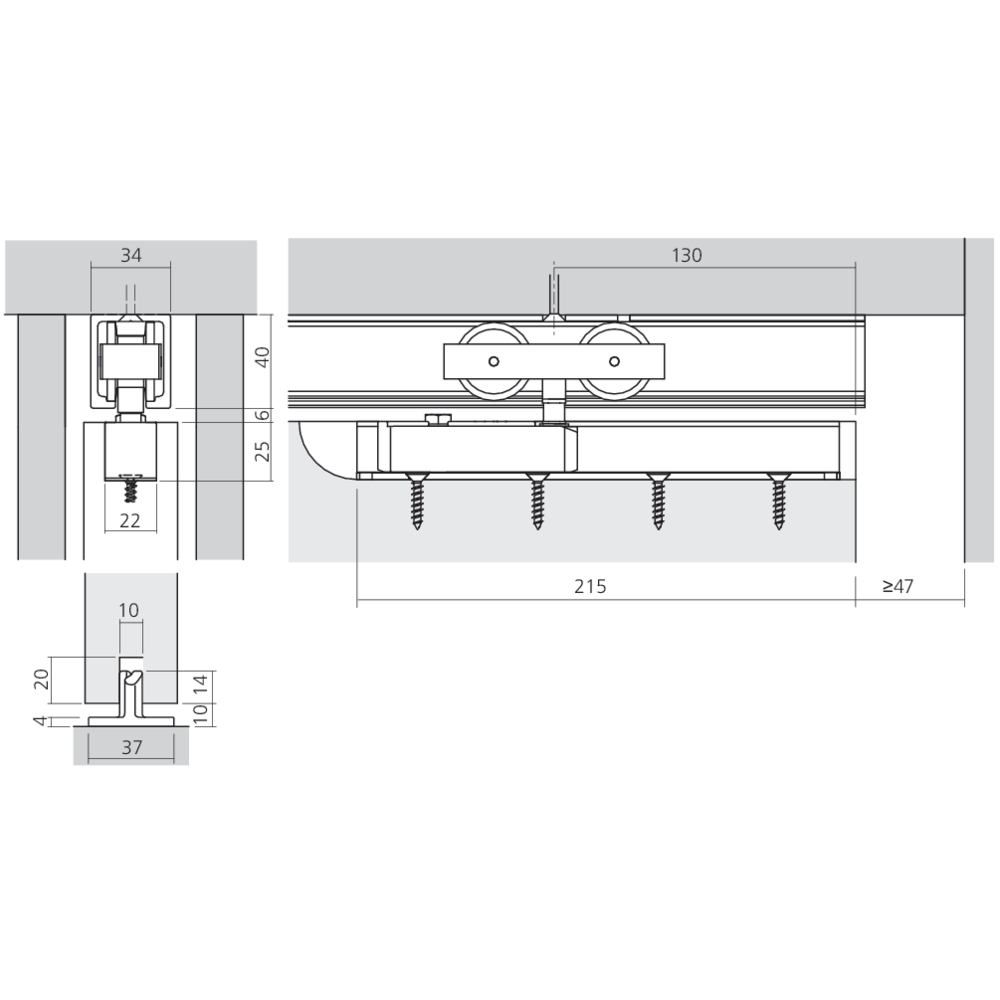 Garniture 1 porte Junior 80/B Pocket