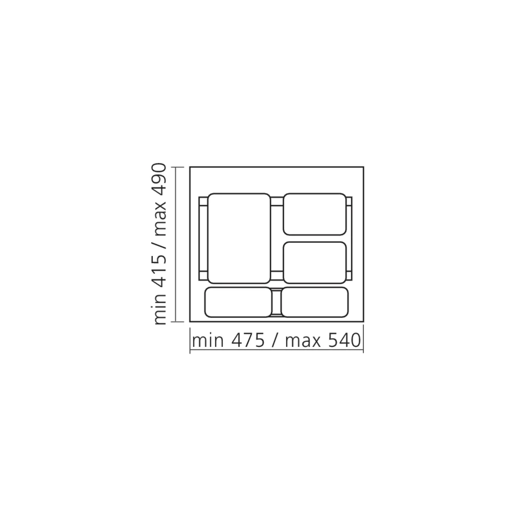 Poubelle à tri sélectif 27 L
