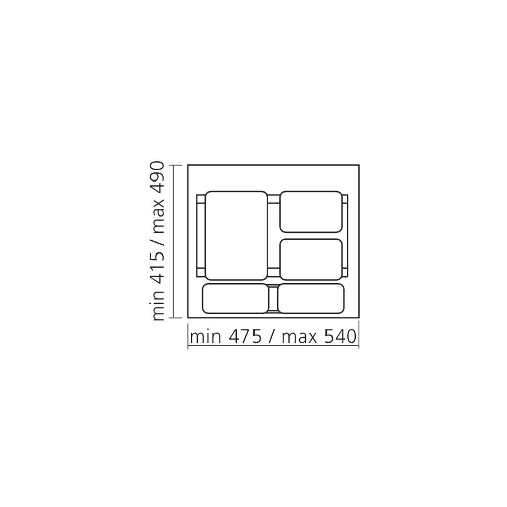 Poubelle à tri sélectif 27 L
