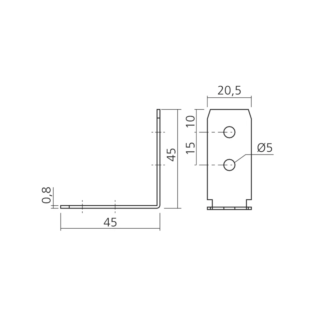 Attache angle profil prise de main