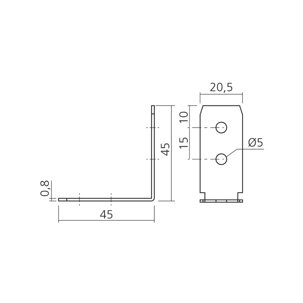 Attache angle profil prise de main