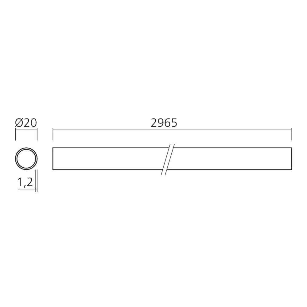 Tube Ø20 mm pour console à pain
