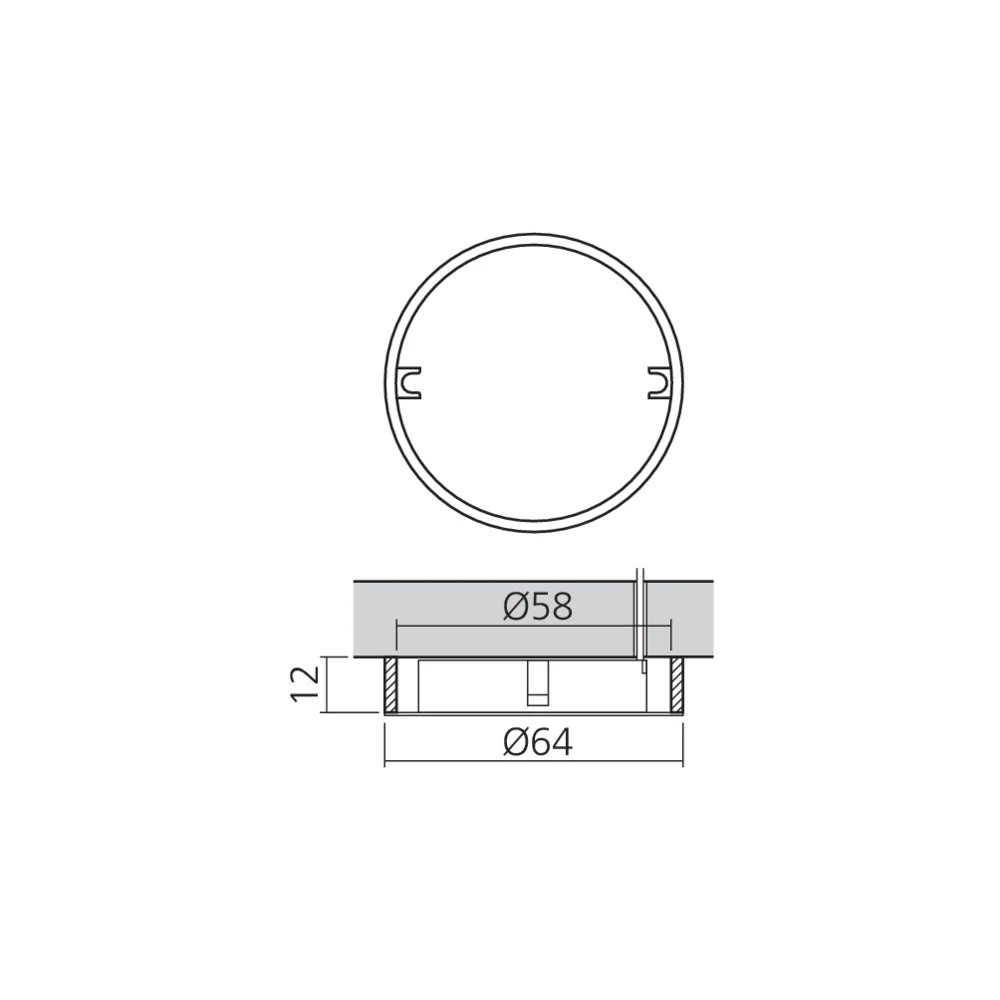 Bague de réhausse pour spot rond Ø58
