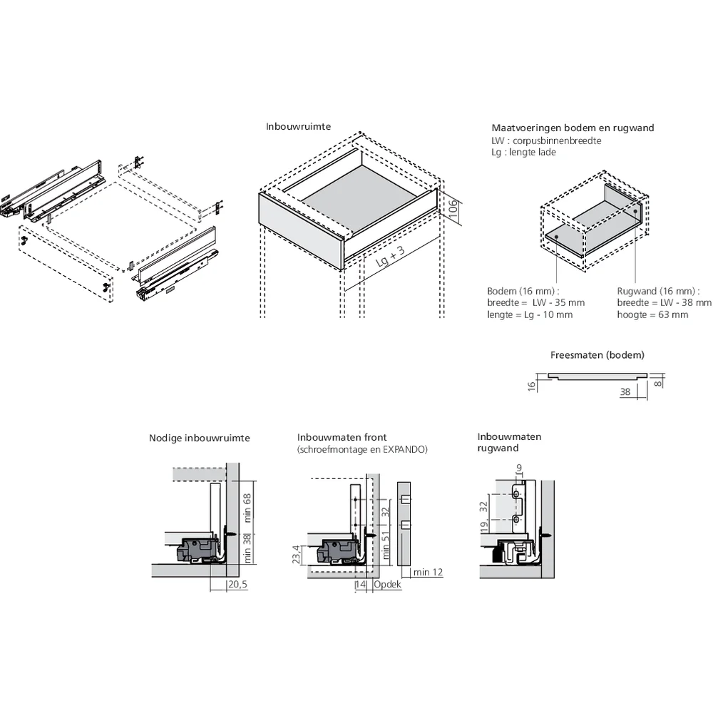 LÉGRABOX TIP-ON gris orion mat hauteur M
