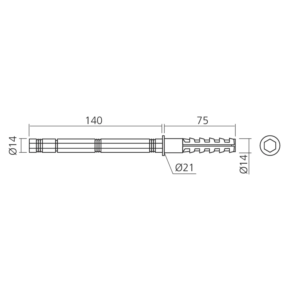 Console invisible Ø14 mm