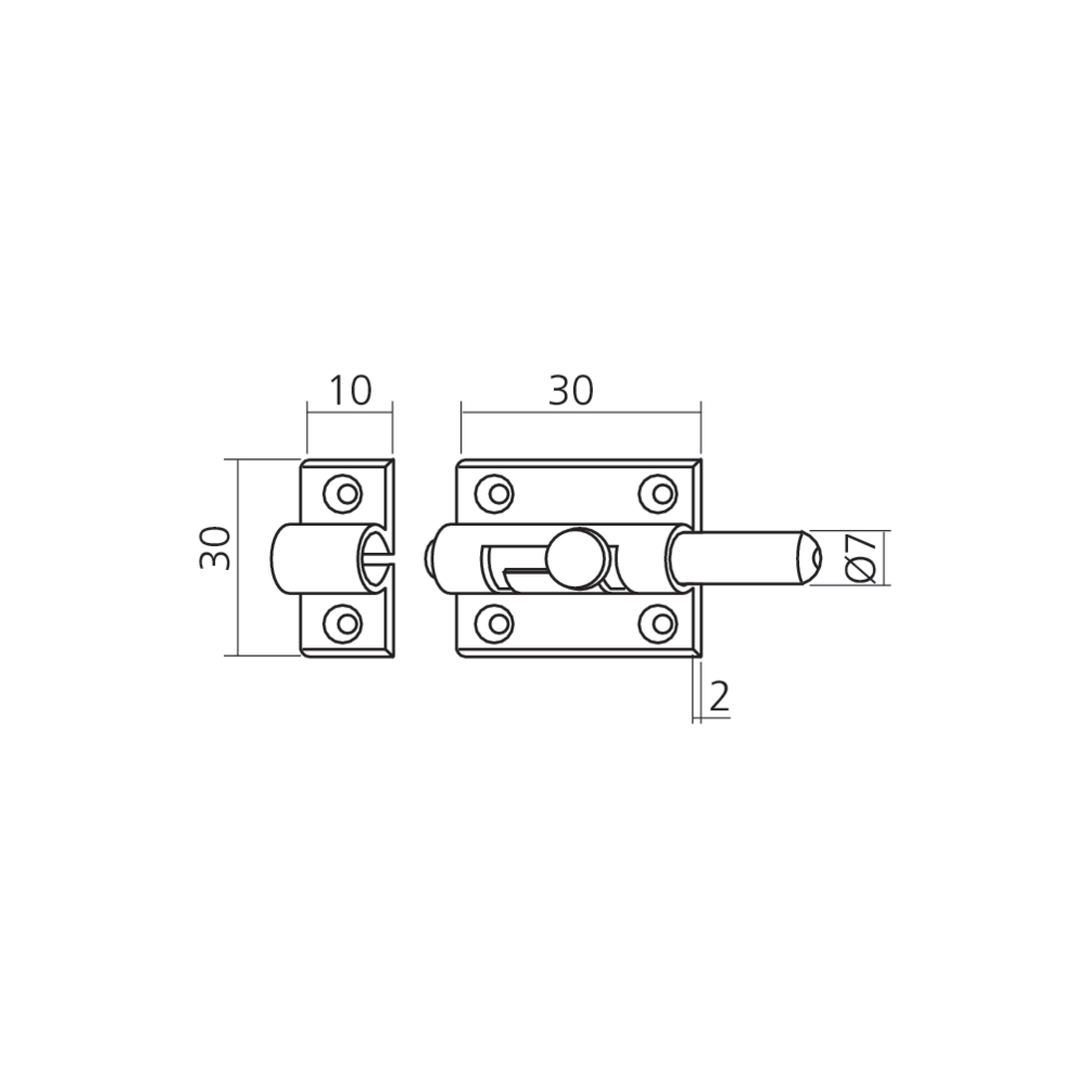 Targette avec gâche