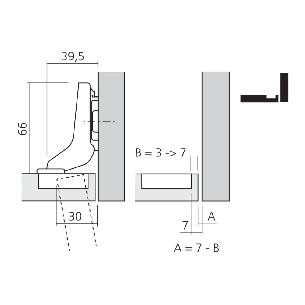 Set pour porte affleurante