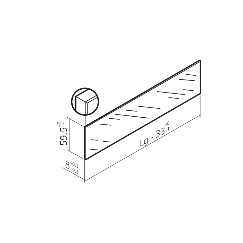 Insert verre sablé hauteur C