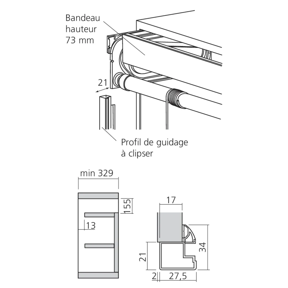 Rideau Quick box verre