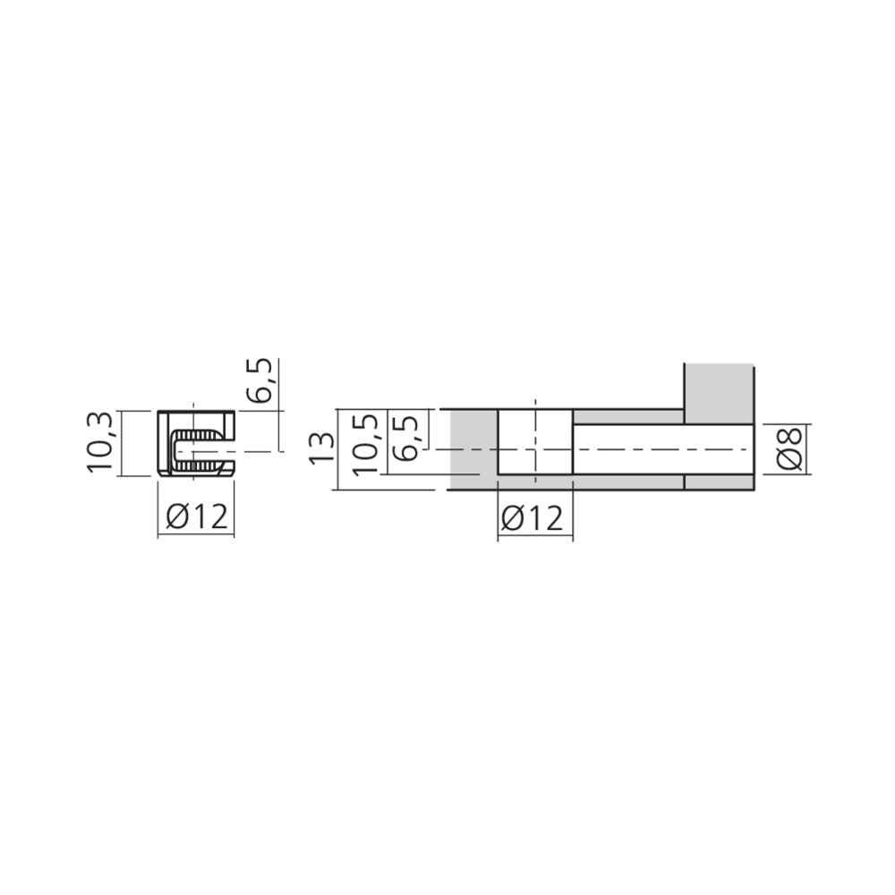 Boîtier excentrique MINI Ø12 mm