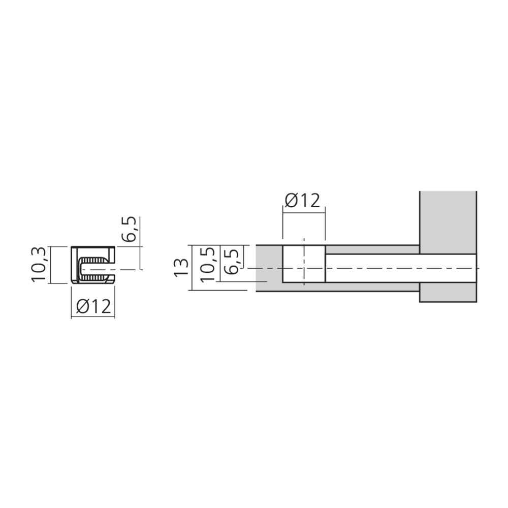 Boîtier excentrique MINI Ø12 mm