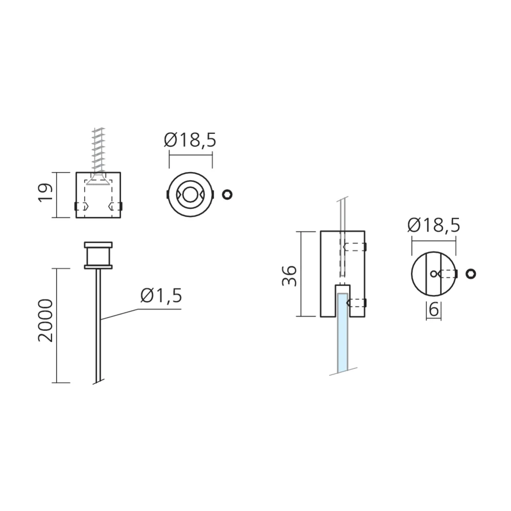 Kit de suspension pour panneau de 6 mm