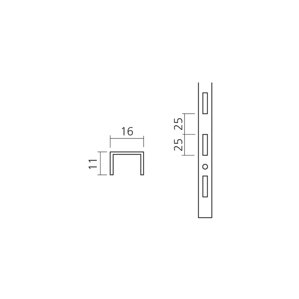 Crémaillère acier simple perforation