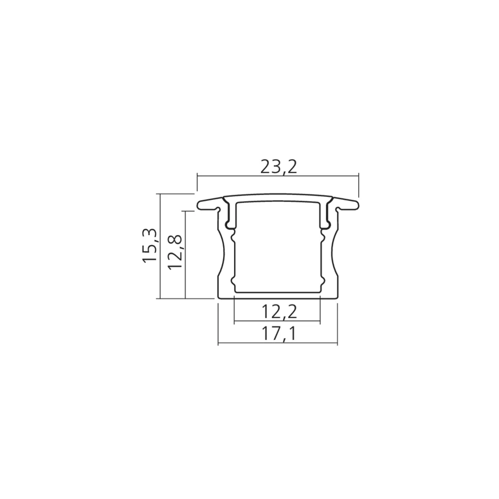 Profil à encastrer 17x15