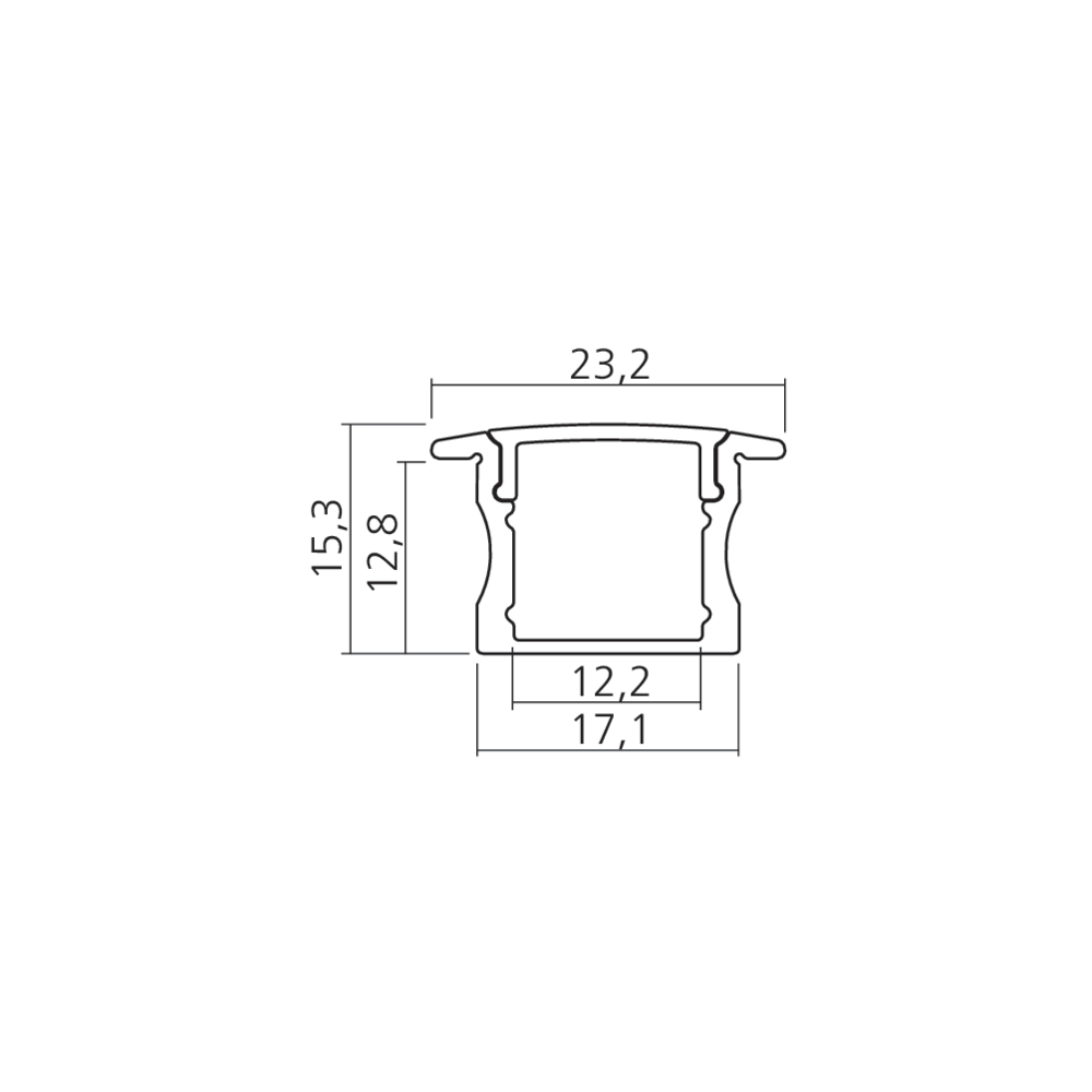 Profil à encastrer 17x15