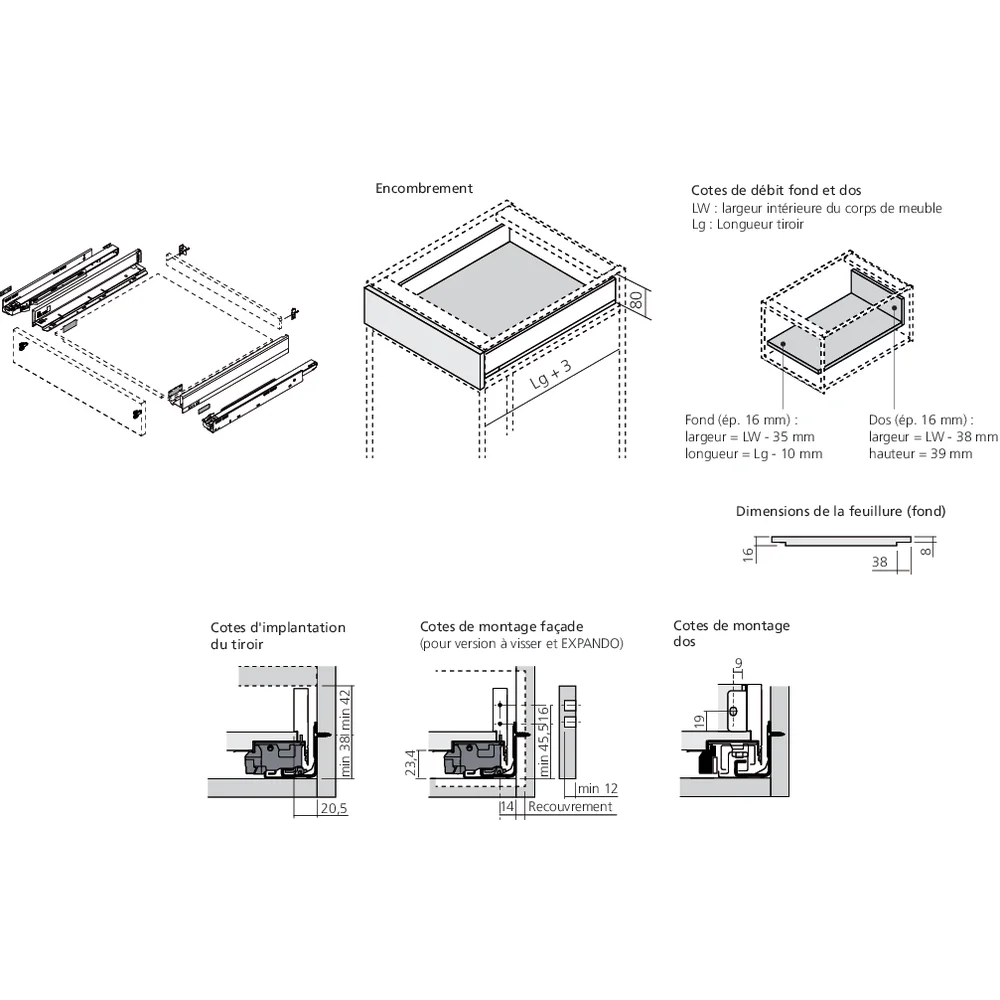 LÉGRABOX TIP-ON gris orion mat hauteur N
