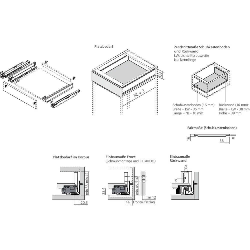 LÉGRABOX TIP-ON gris orion mat hauteur N