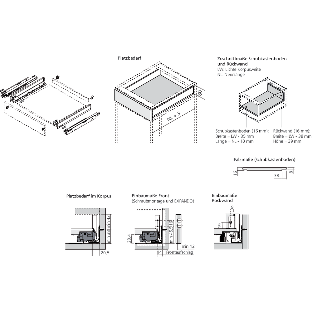 LÉGRABOX TIP-ON gris orion mat hauteur N