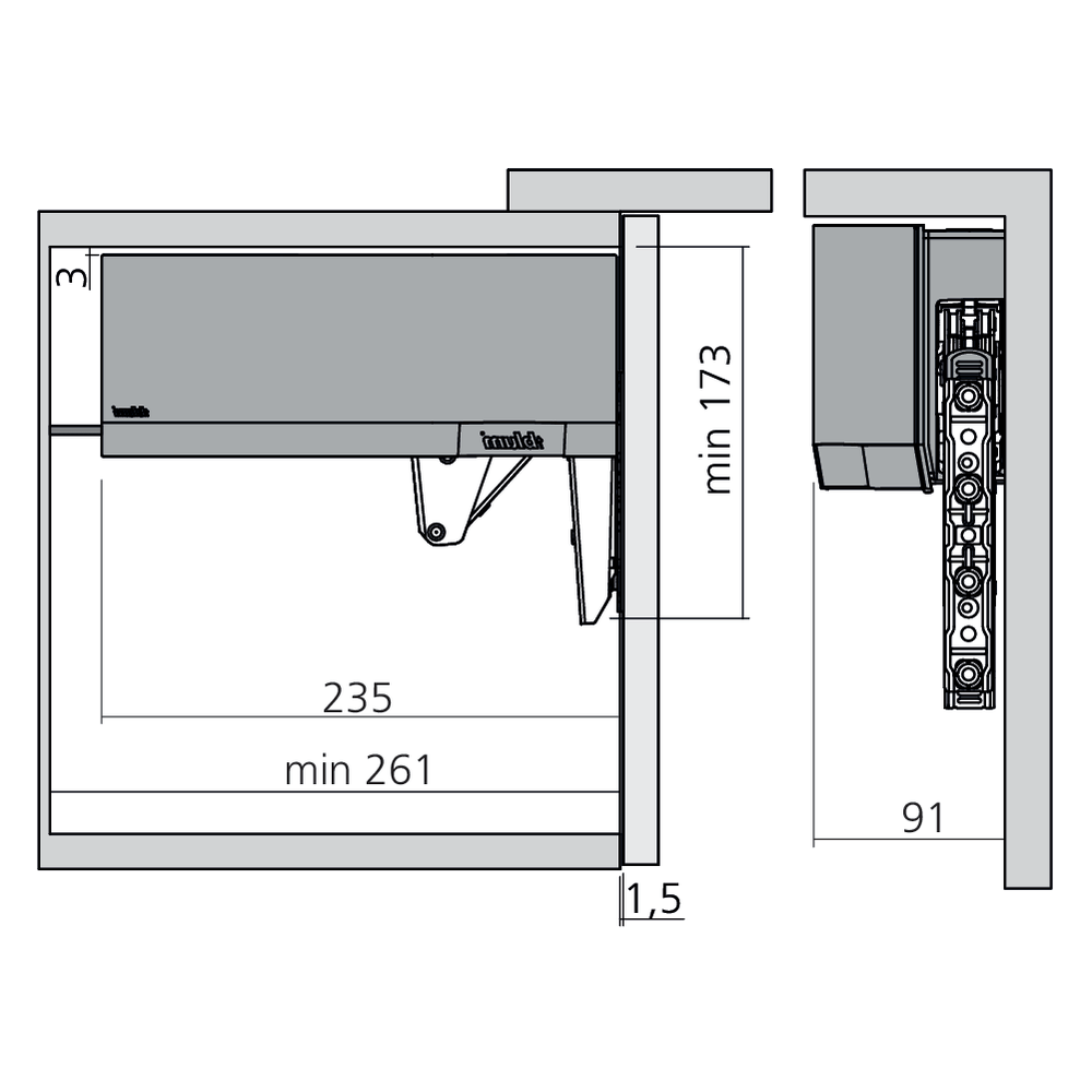 Réservoirs de force SERVO-DRIVE AVENTOS HK top fixation à visser