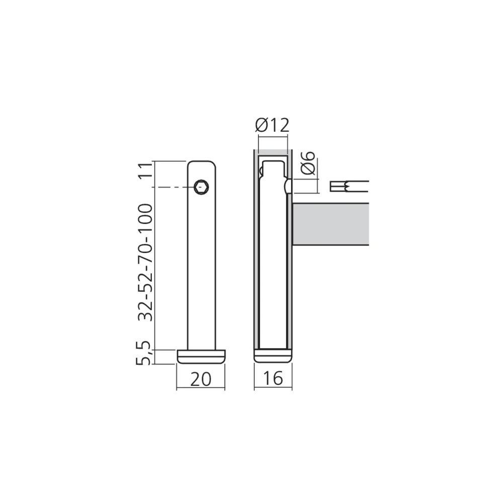 Vérin réglable Ø12 mm