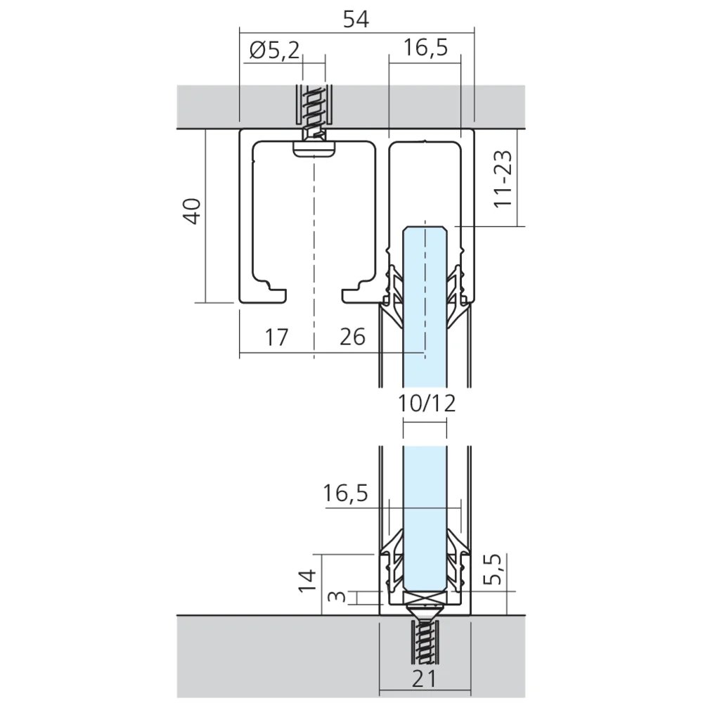 Rail avec glace fixe Junior 80
