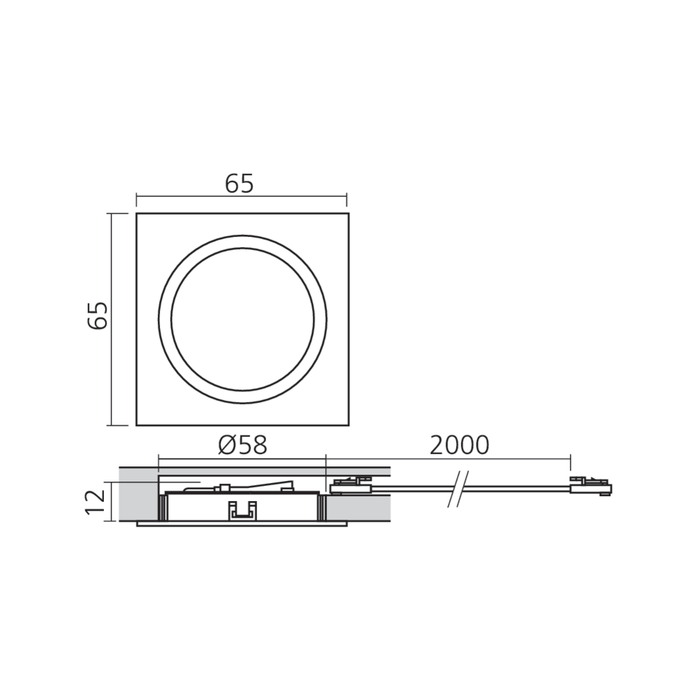Spot LED Plug carré 12 V