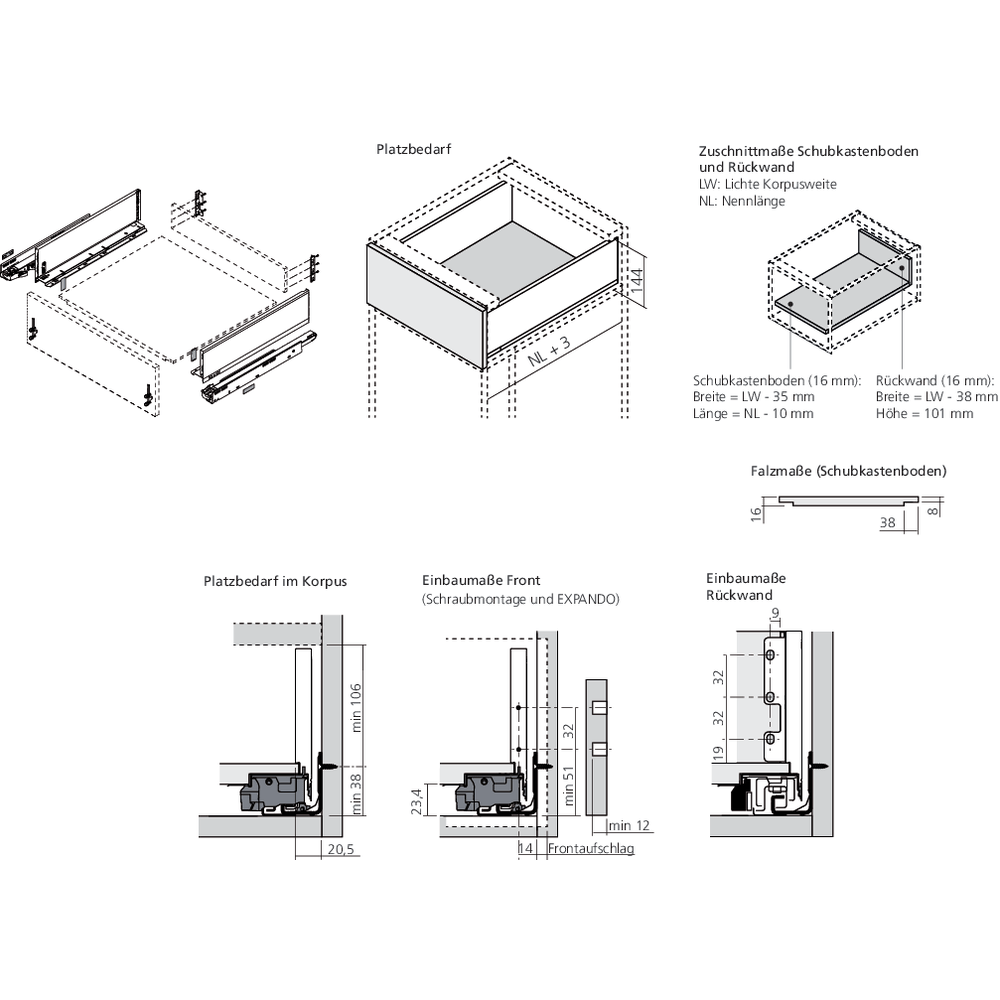 LÉGRABOX TIP-ON inox hauteur K