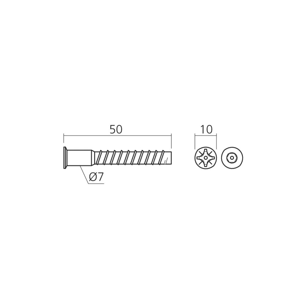 Vis auto-tourillonnante Ø7 non crantée