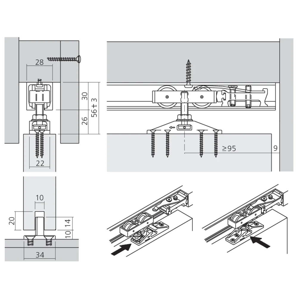 Garniture 1 porte Junior 40/Z