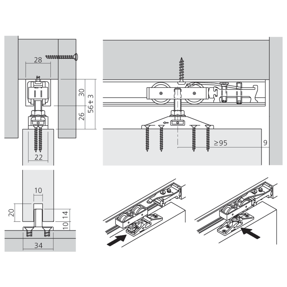 Garniture 1 porte Junior 40/Z