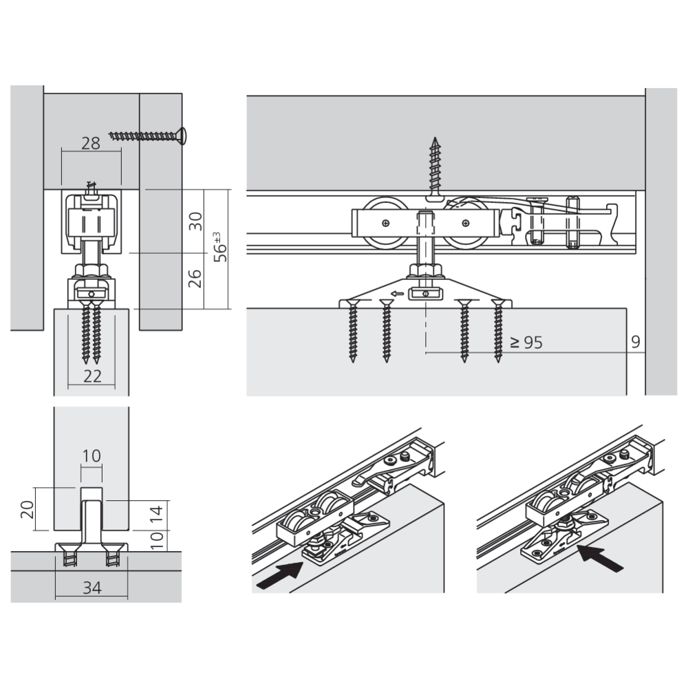 Garniture 1 porte Junior 40/Z