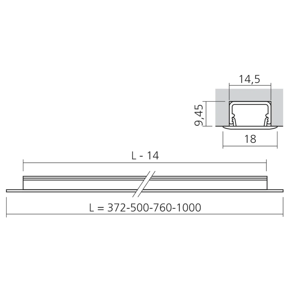 Réglette LED blanc ajustable à encastrer 12 V