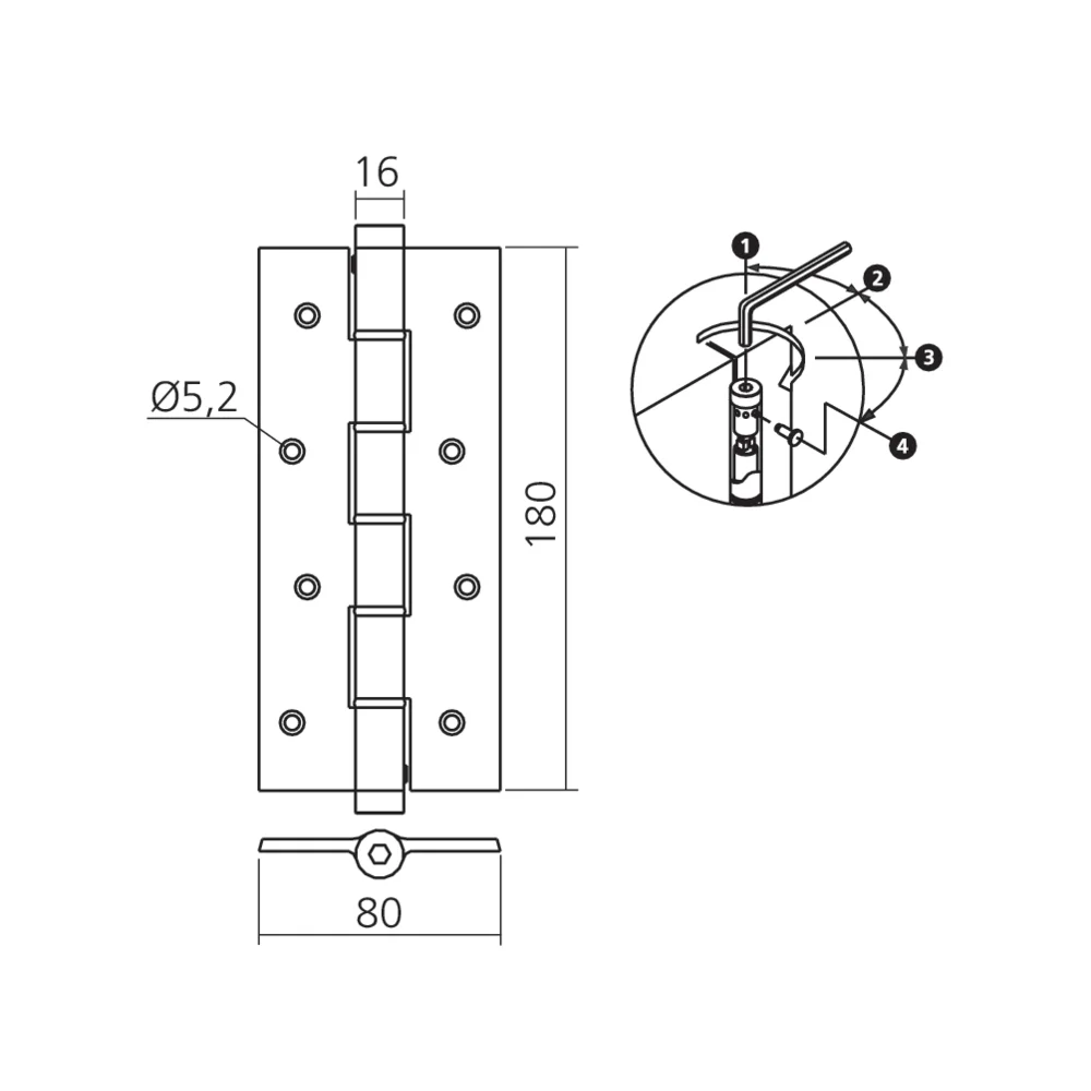 Charnière à ressort simple action