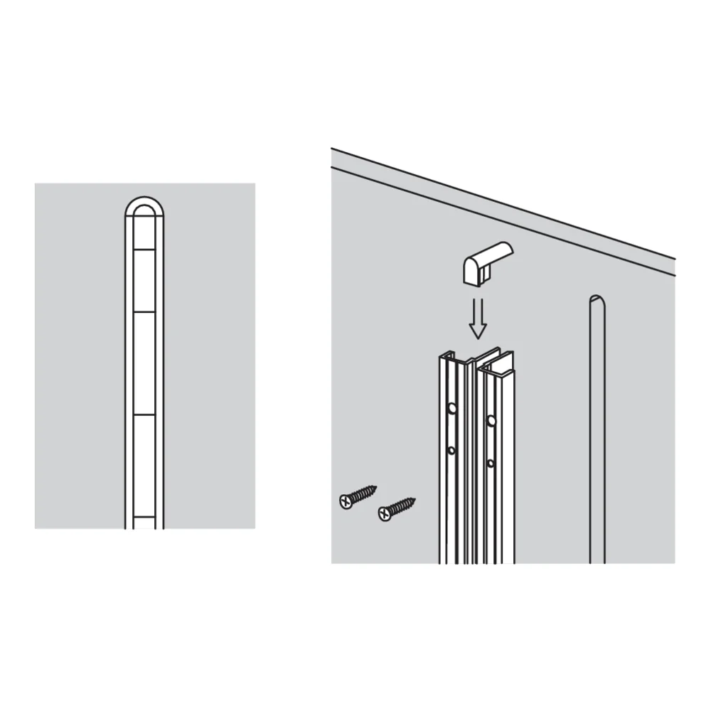 Embout pour profil horizontal noir