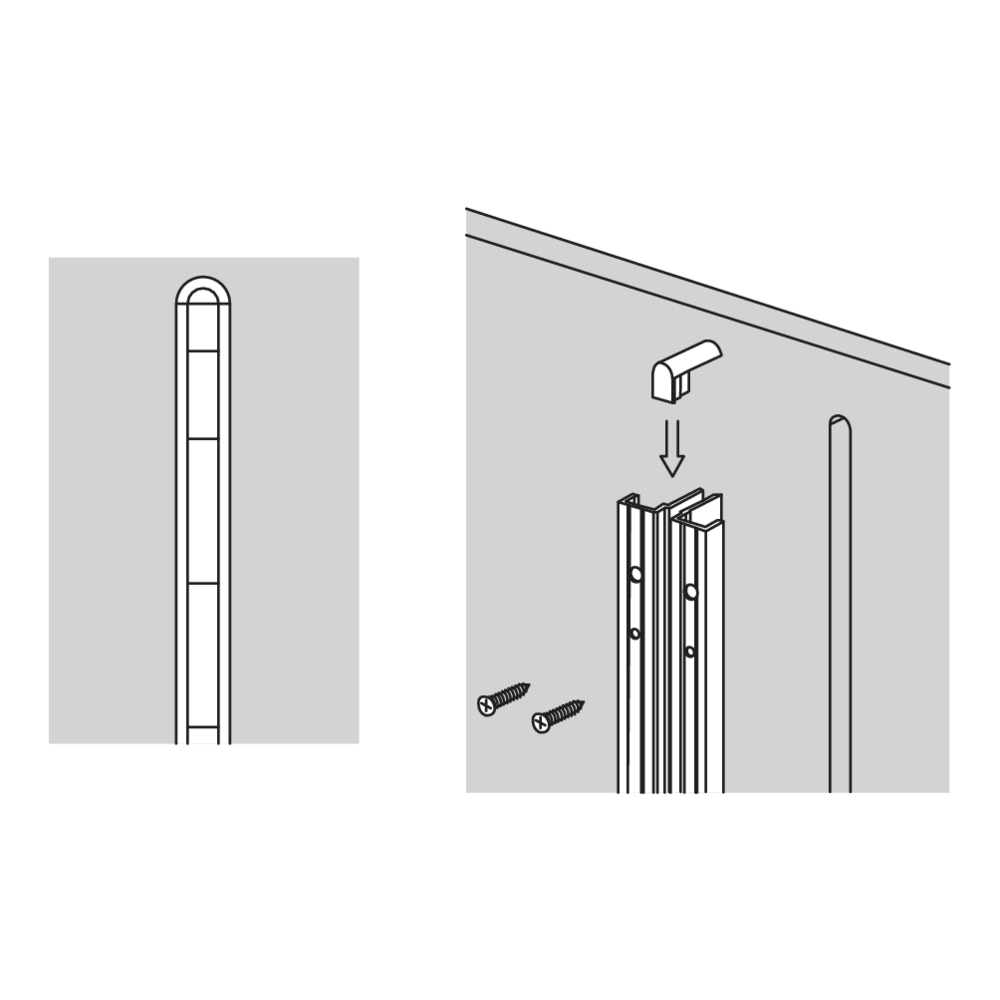 Embout pour profil horizontal noir