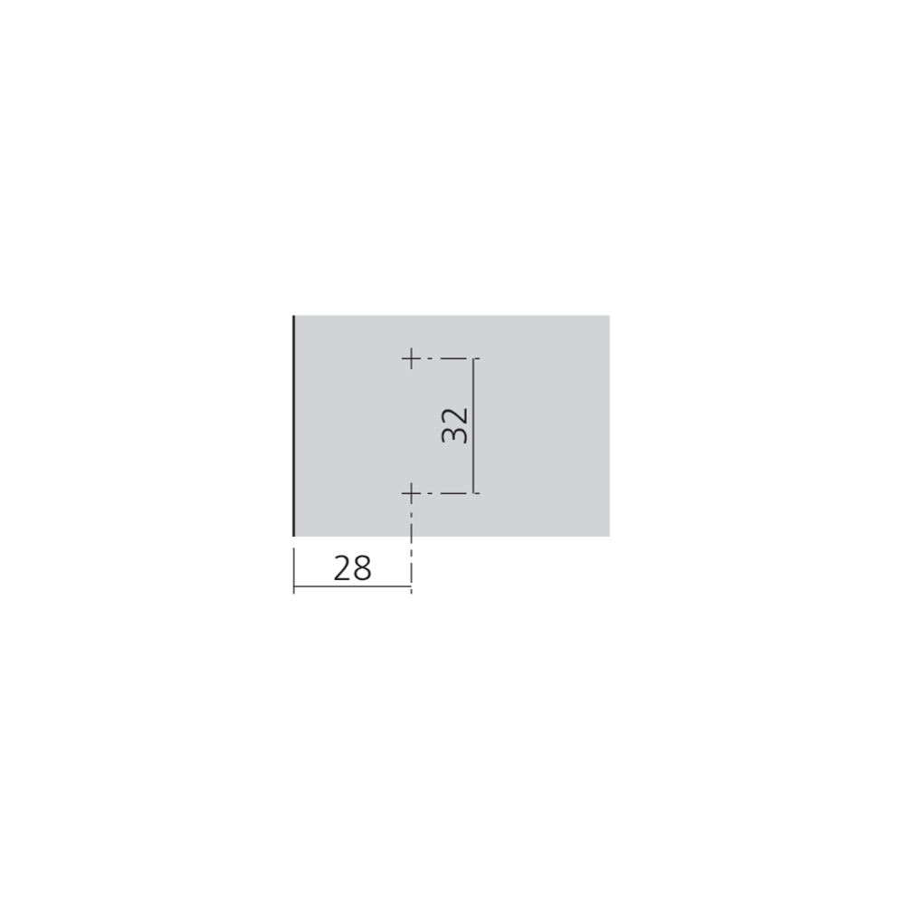 Embase pour charnière à prolongement