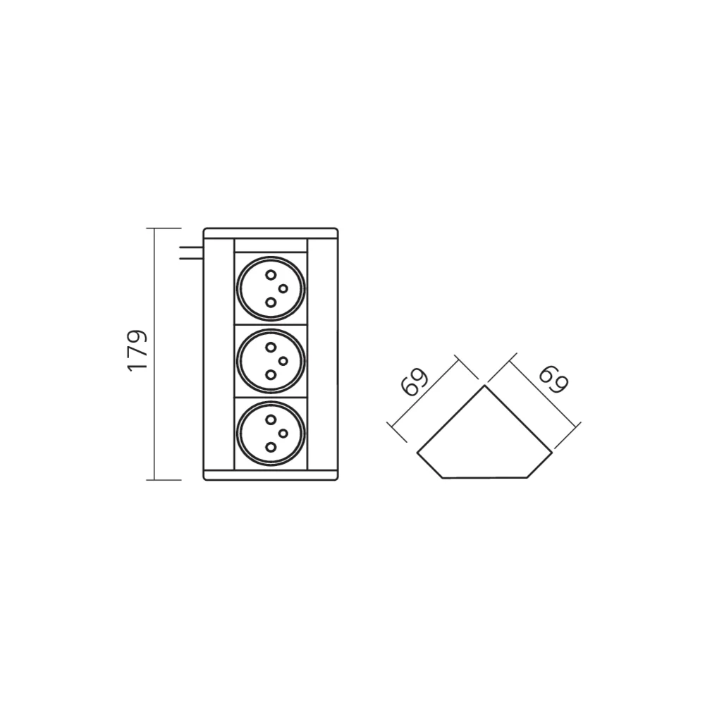 Bloc d’angle 3 prises