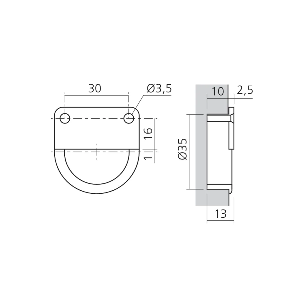 Attache ronde Ø35 mm