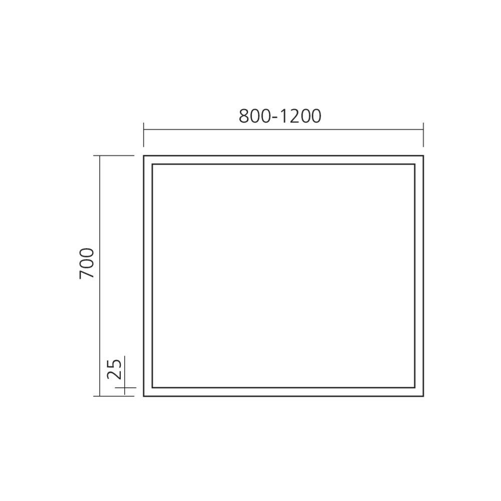 Miroir rectangulaire avec luminaire
