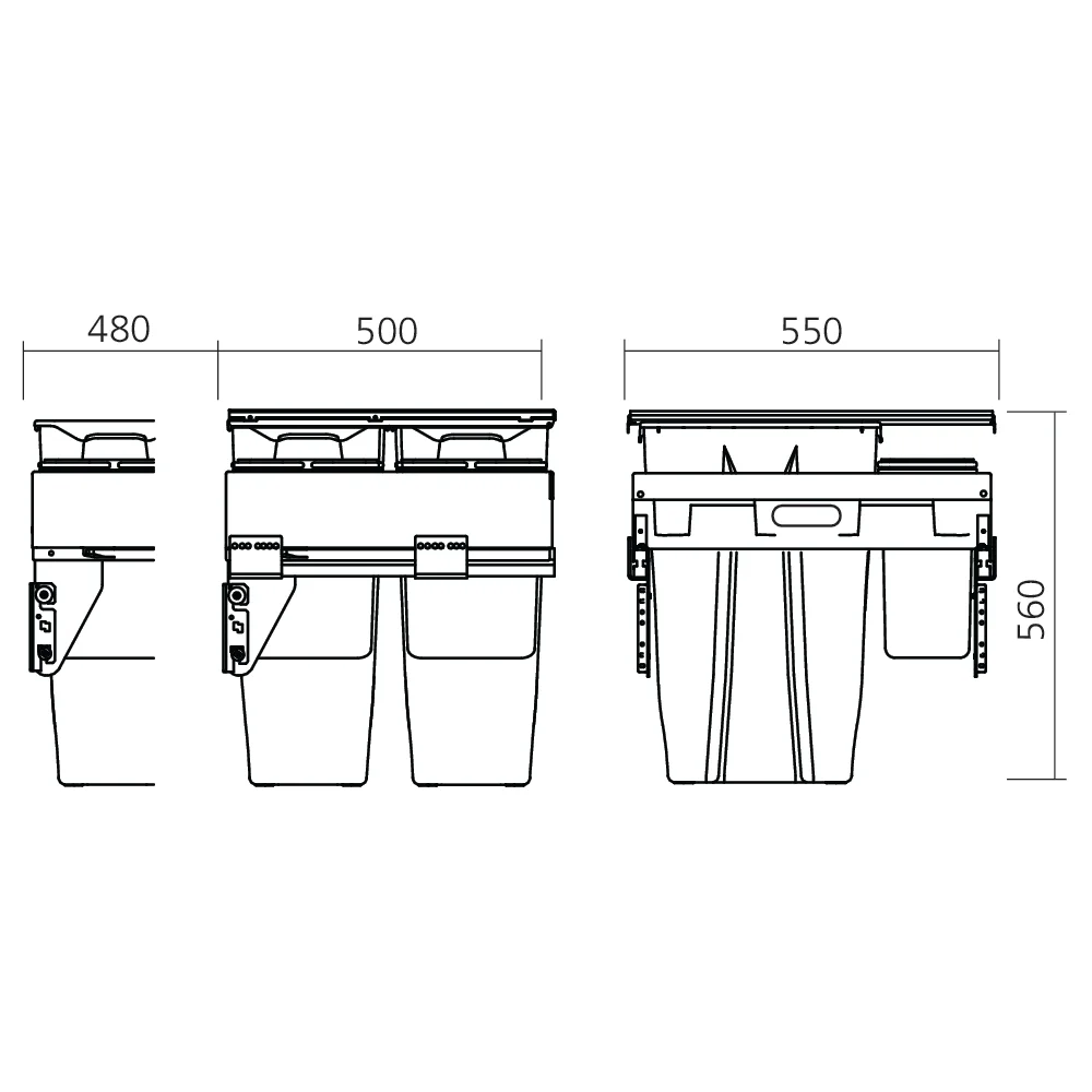 Poubelle tri sélectif 85 L