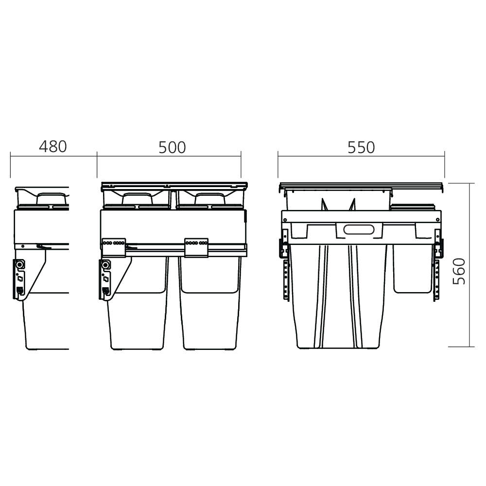 Poubelle tri sélectif 85 L