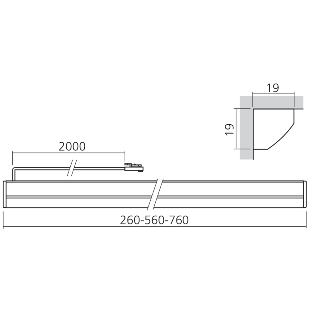 Réglette LED d'angle 12 V CORNER avec interrupteur