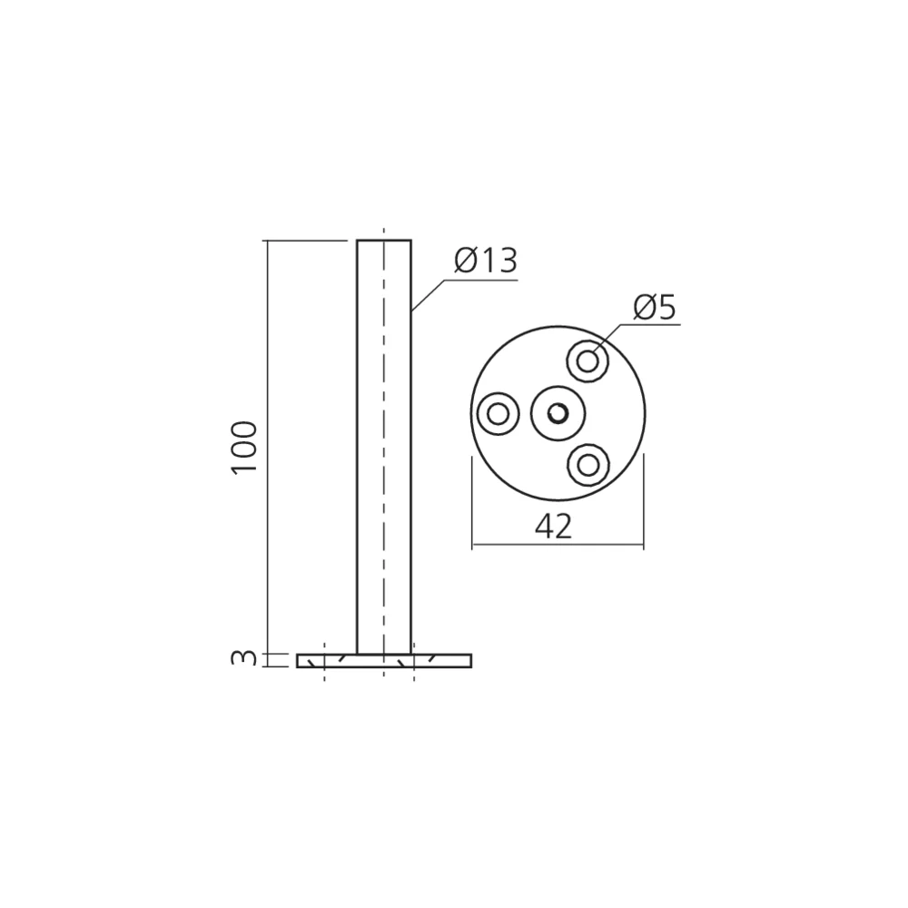 Pied support pince verre