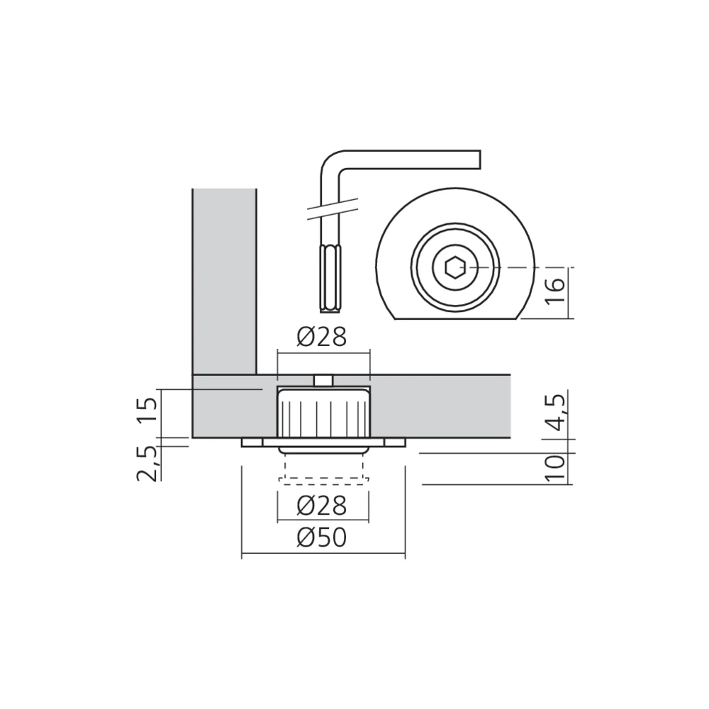 Vérin réglable Ø50