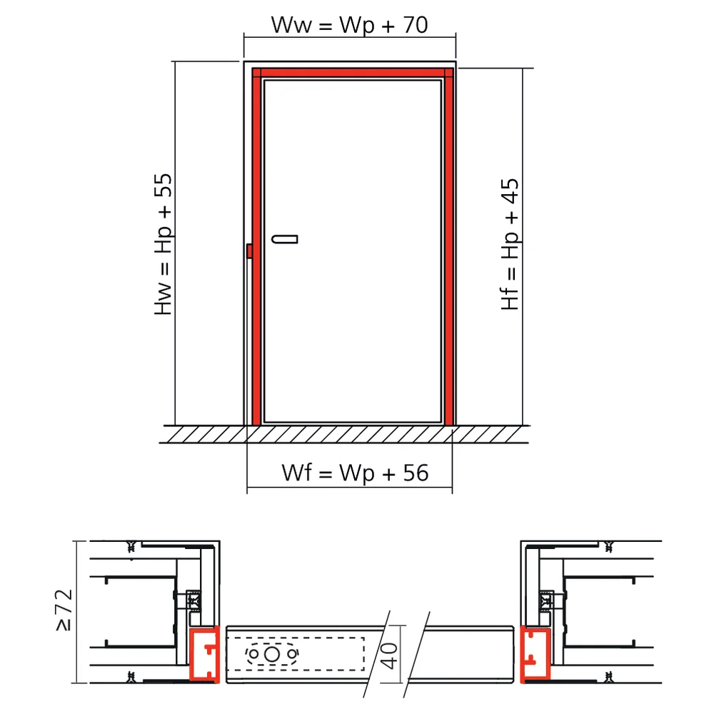 Set pour porte à pivot X3