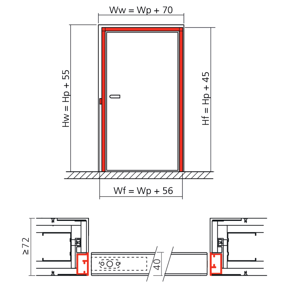 Set pour porte à pivot X3