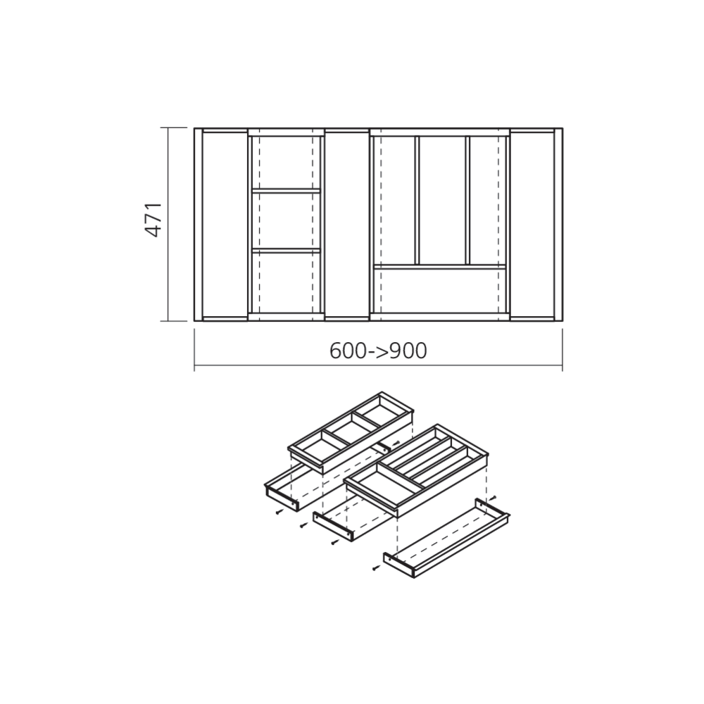Range-couverts hêtre adaptable